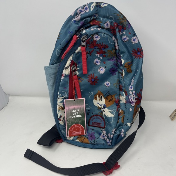Vera Bradley Handbags - Vera Bradley Teal Floral Backpack with Pink Accents